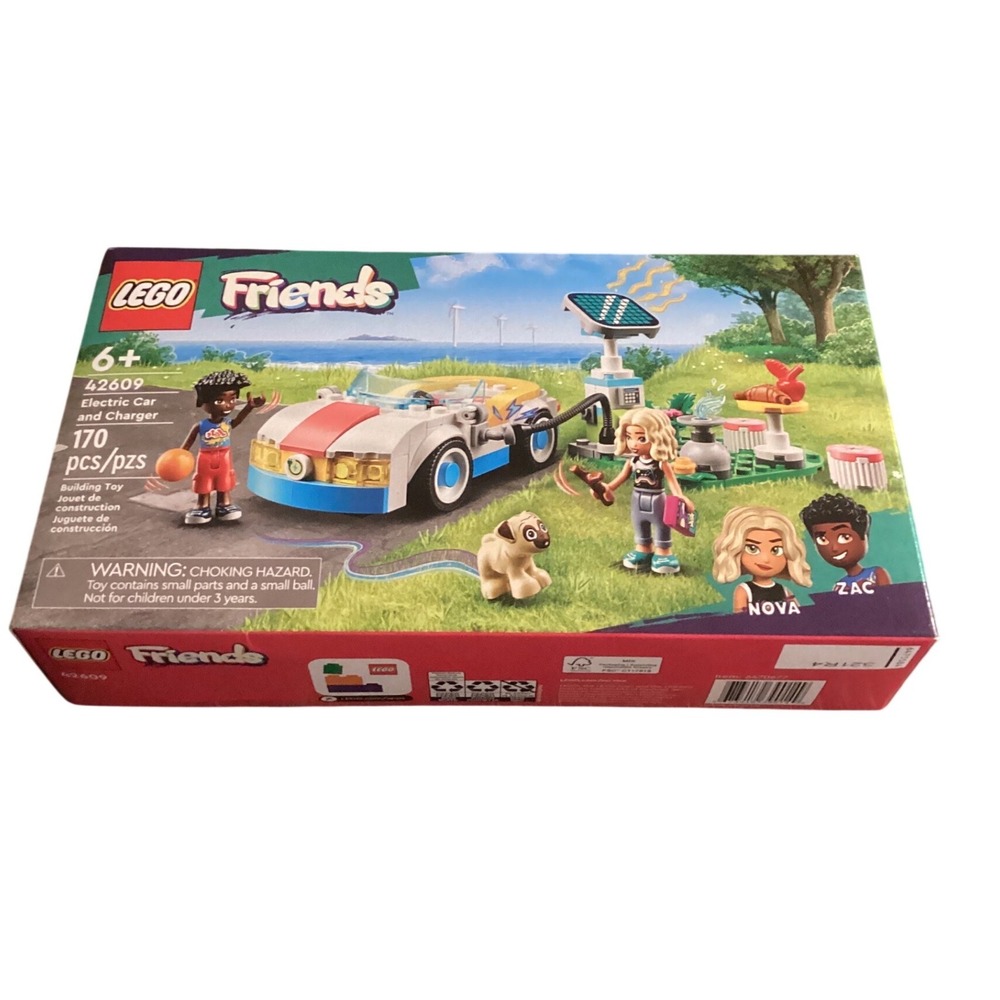 LEGO Friends 42609 Electric Car and Charger‎ Building Toy Set 170 Pieces Ages 6+